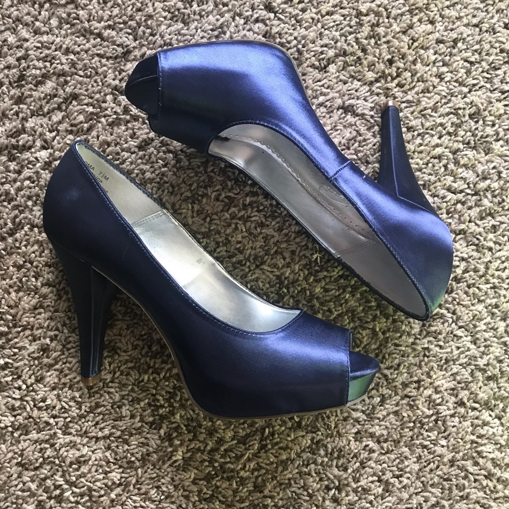 Navy Dyed Peeptoe Pumps
